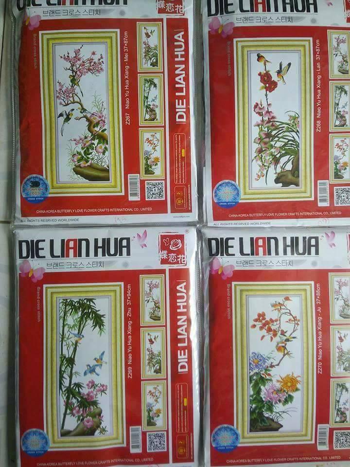 Tranh thêu chữ thập Tứ quý Lan DLH-YZ268-Siêu thị tranh thêu