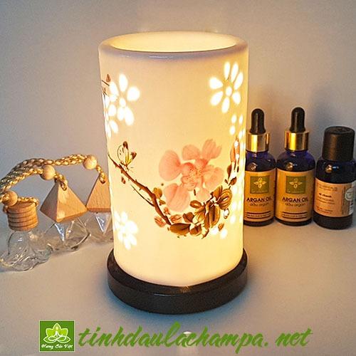 Đèn xông tinh dầu gốm hoa đào TN36