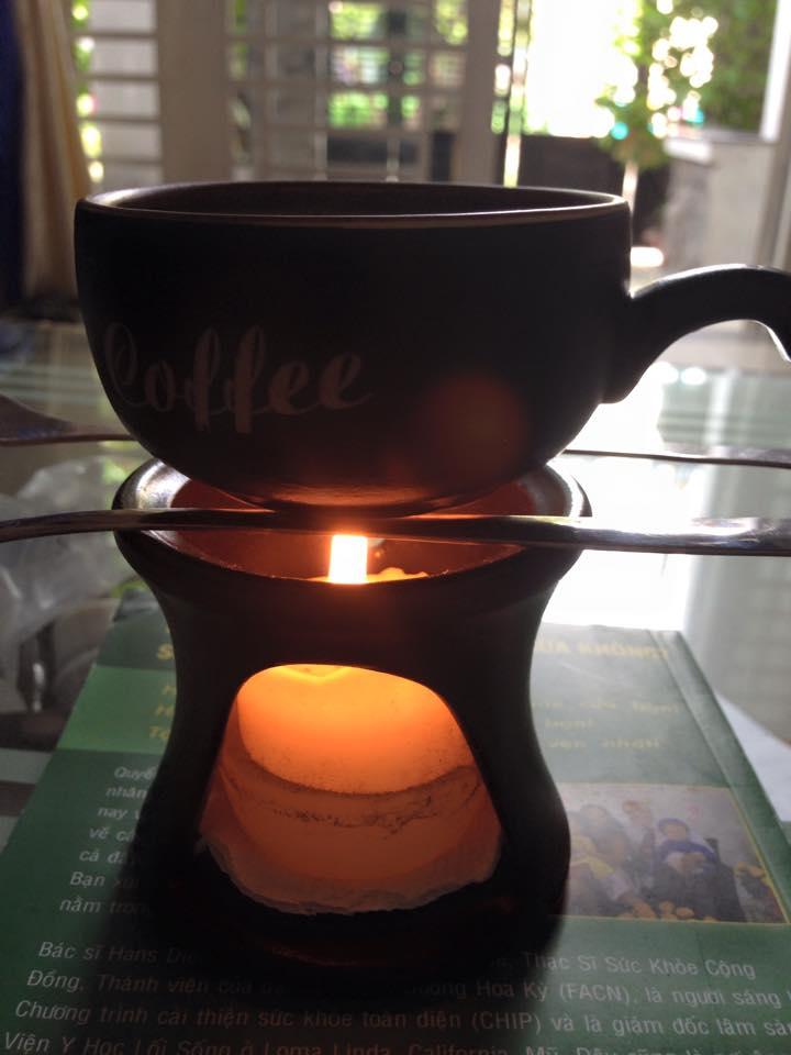 Bếp đun cafe +Tặng kèm tách(có thể làm đèn xông tinh dầu đốt nến)