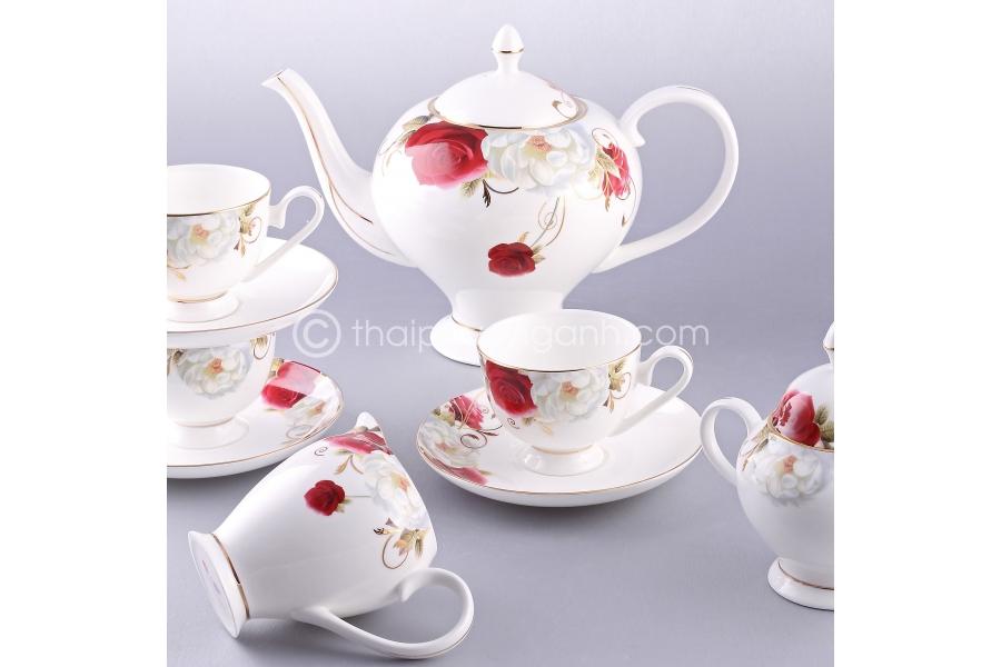 Bộ ấm trà/ cafe 15 món Sứ Xương Royal Houseware 15570F