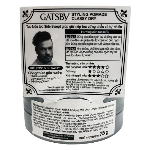 [HCM]Wax Vuốt Tóc Gatsby Pomade Classy Dry (75g)