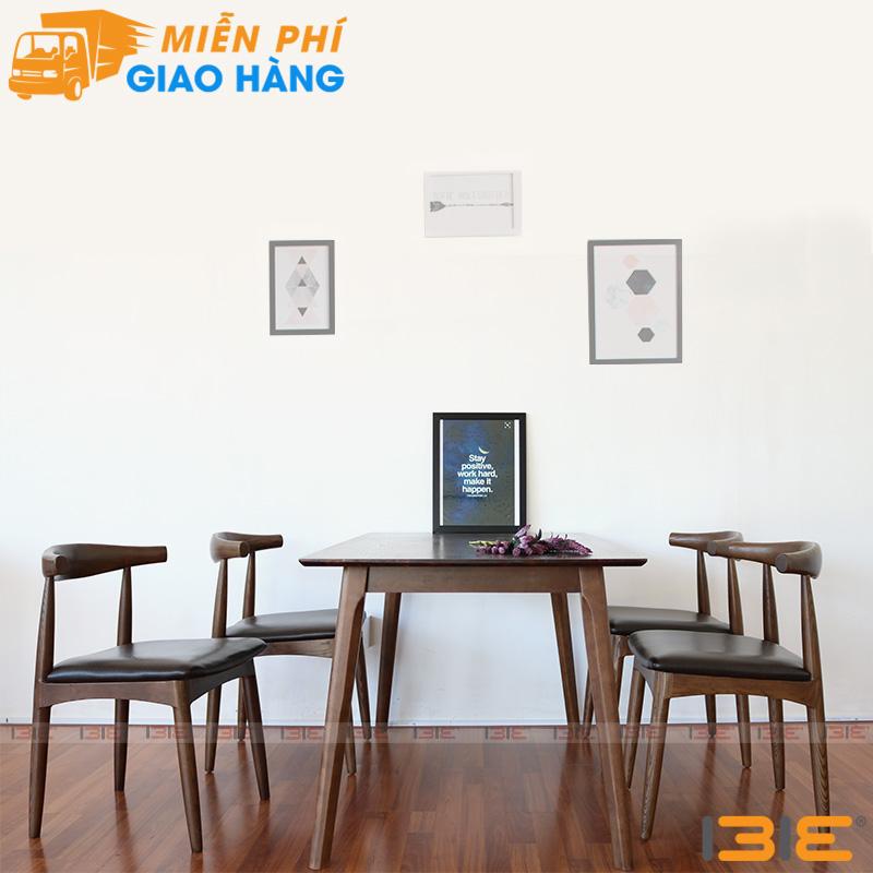 Bộ bàn ăn Bull màu walnut 4 ghế