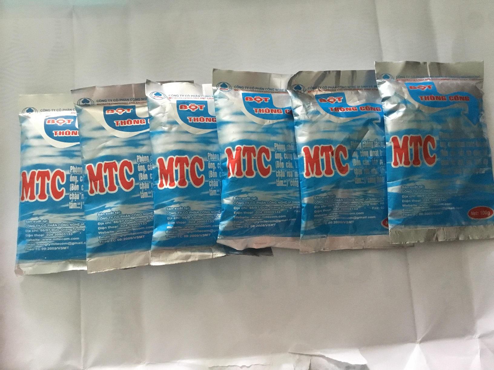 Combo 6 gói. Bột thông cống MTC. Gói 100g