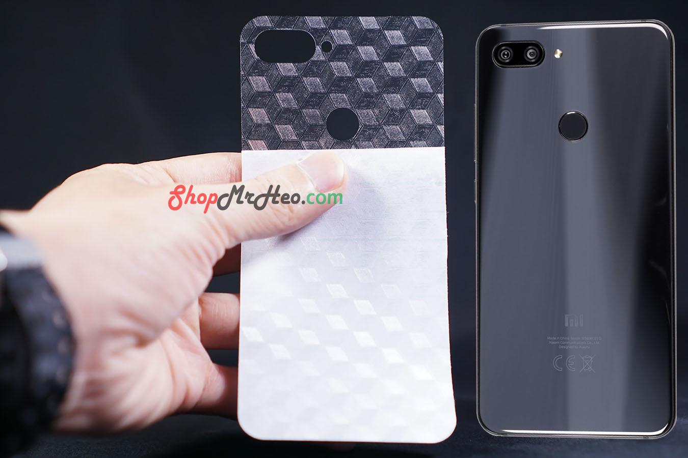 [HCM]Bộ 3 Skin Dán Mặt Lưng Vân 3D Xiaomi Mi 8 Lite