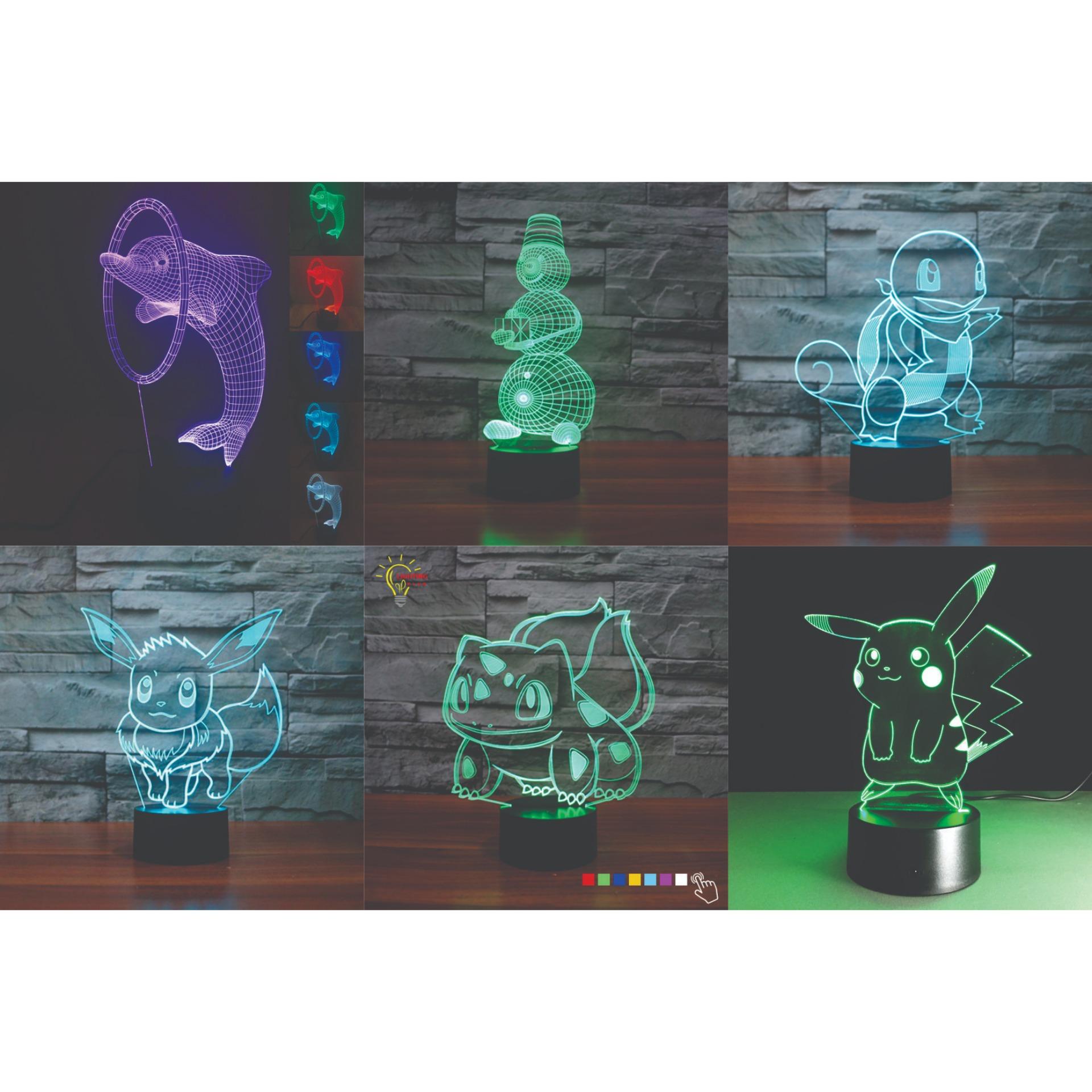 đèn 3D trang trí VINIK - Pokemon 4 - đèn LED chiếu 7 màu