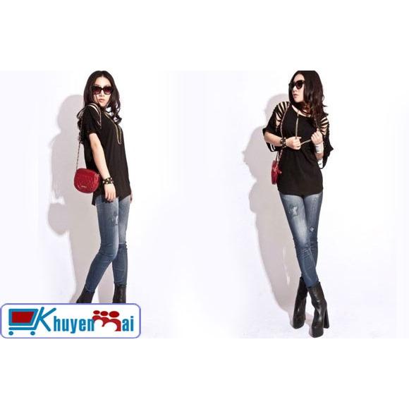 Quần legging giả jean sành điệu