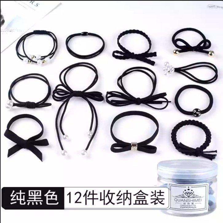 Hộp dây buộc tóc 12 chi tiết