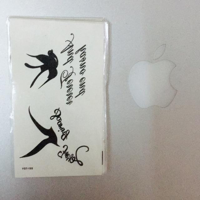 Combo 2 hình xăm dán tattoo 10x6cm chim bay và lông vũ