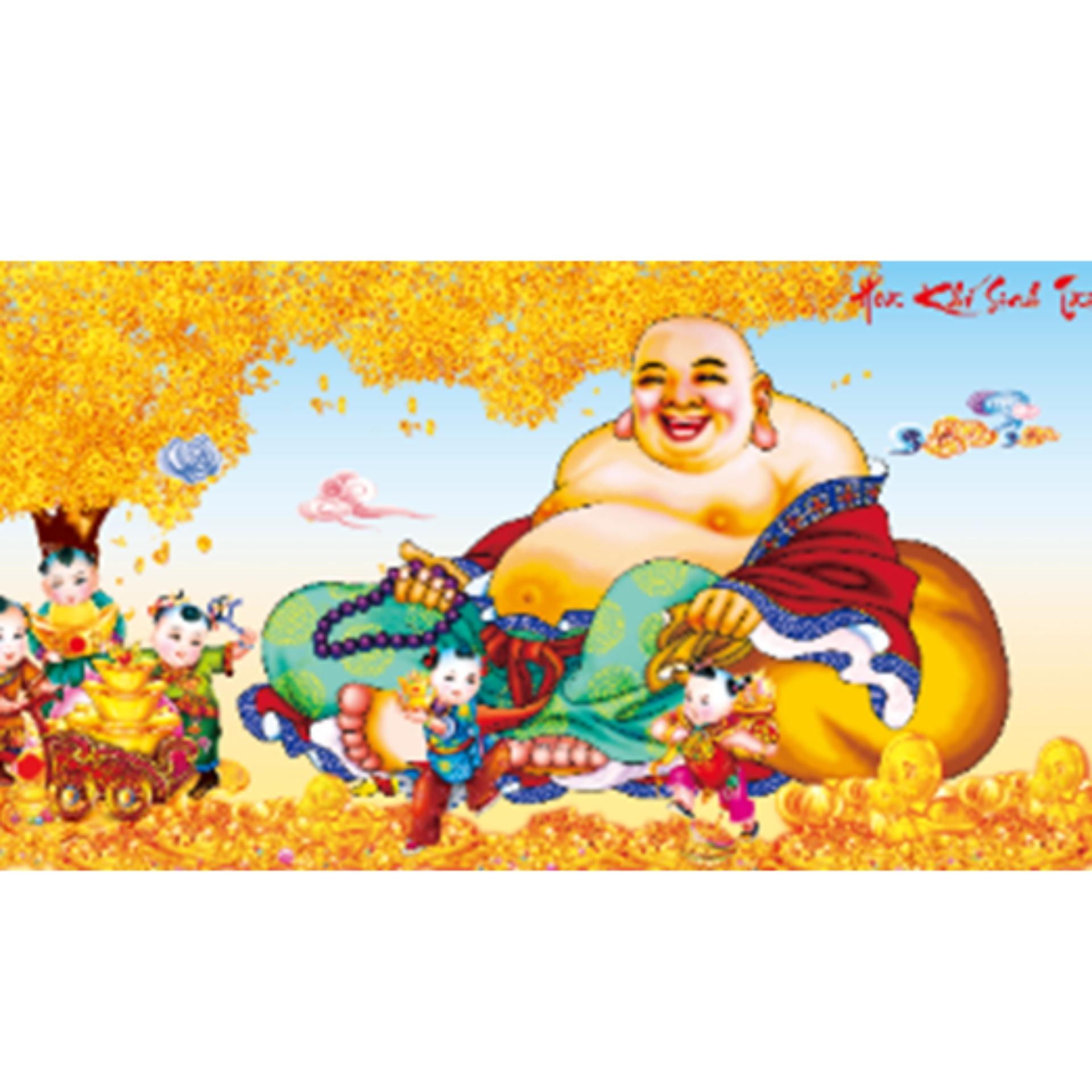 Tranh đính đá cao cấp phât di lac LV179 105 x 57 cm- Ngocthinhshop