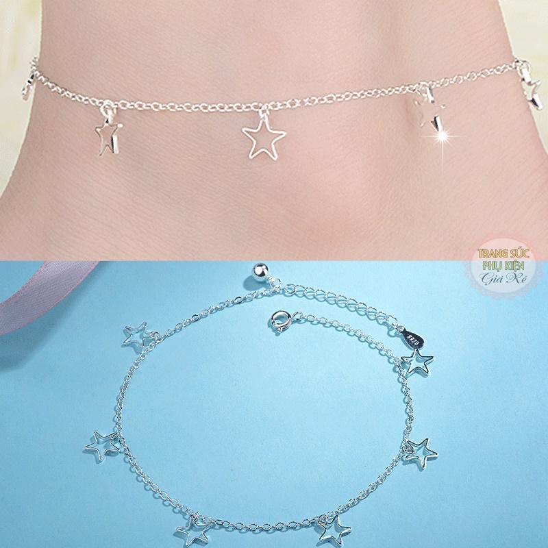 [HCM]Lắc chân hình ngôi sao HK Bạc LC08