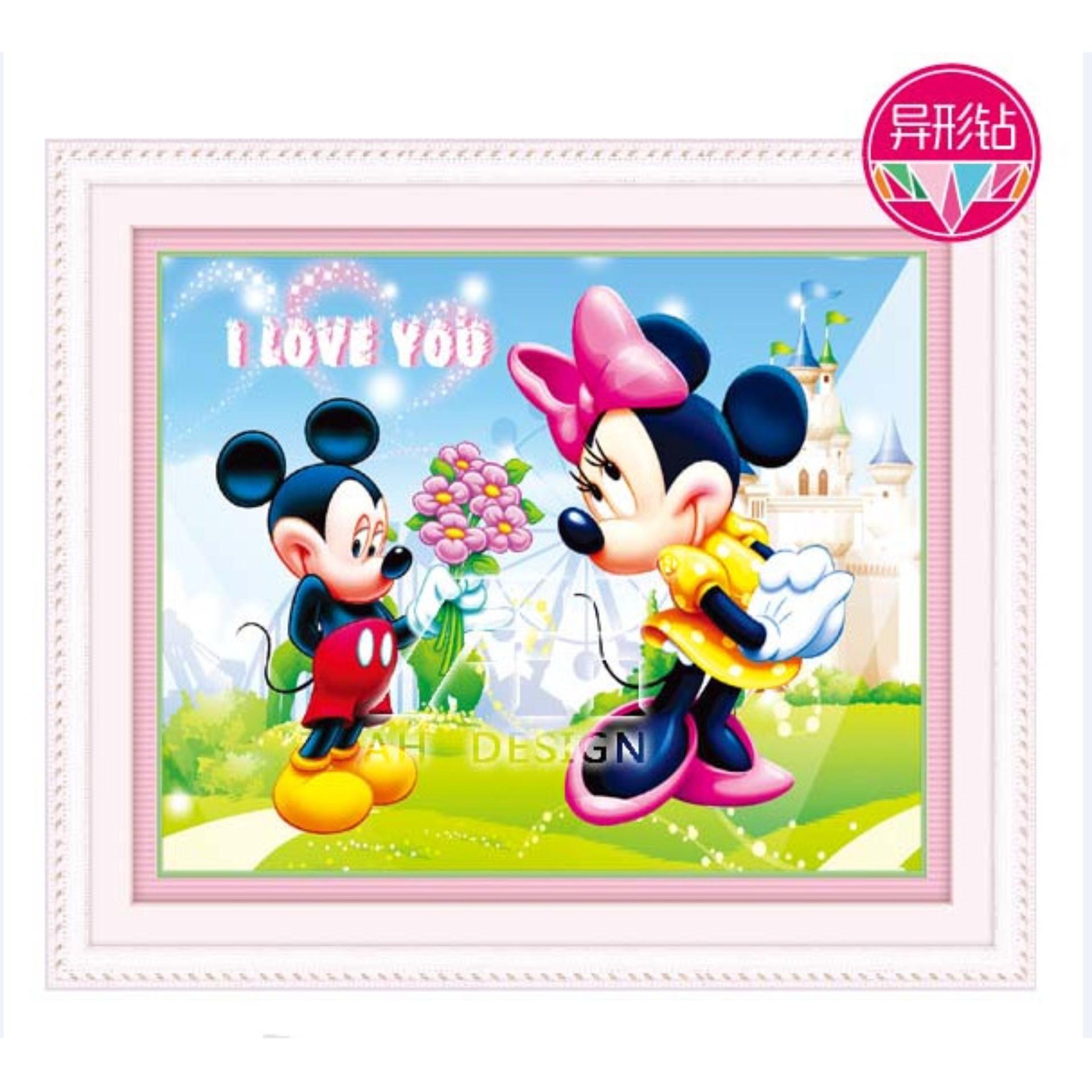 xả hàng tồn TRANH ĐÍNH ĐÁ CHUỘT MICKEY 77521 (Kích thước: 42X34cm CHƯA ĐÍNH)