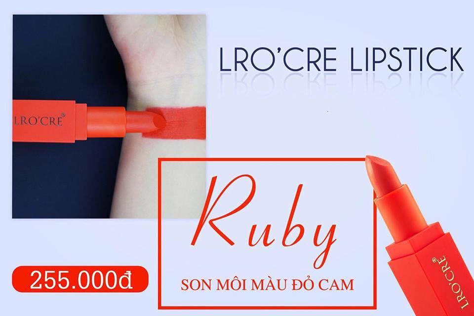 SON THỎI MÀU ĐỎ CAM - RUBY LRO'CRE