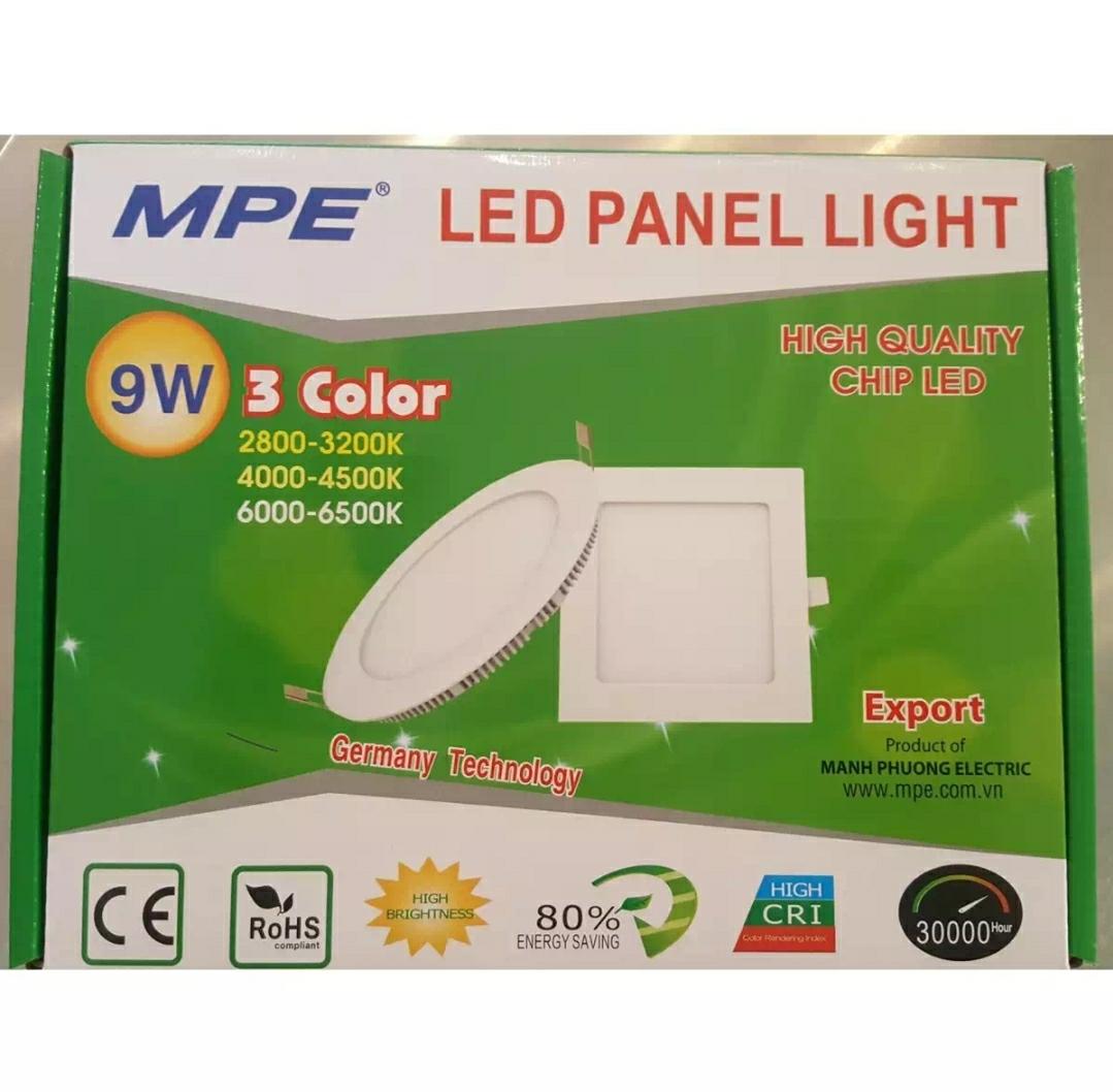 Combo 10 đèn led âm trần 3 màu 9w MPE