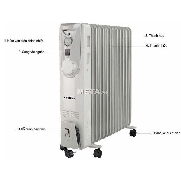 Máy sưởi dầu 13 thanh Tiross TS926-1