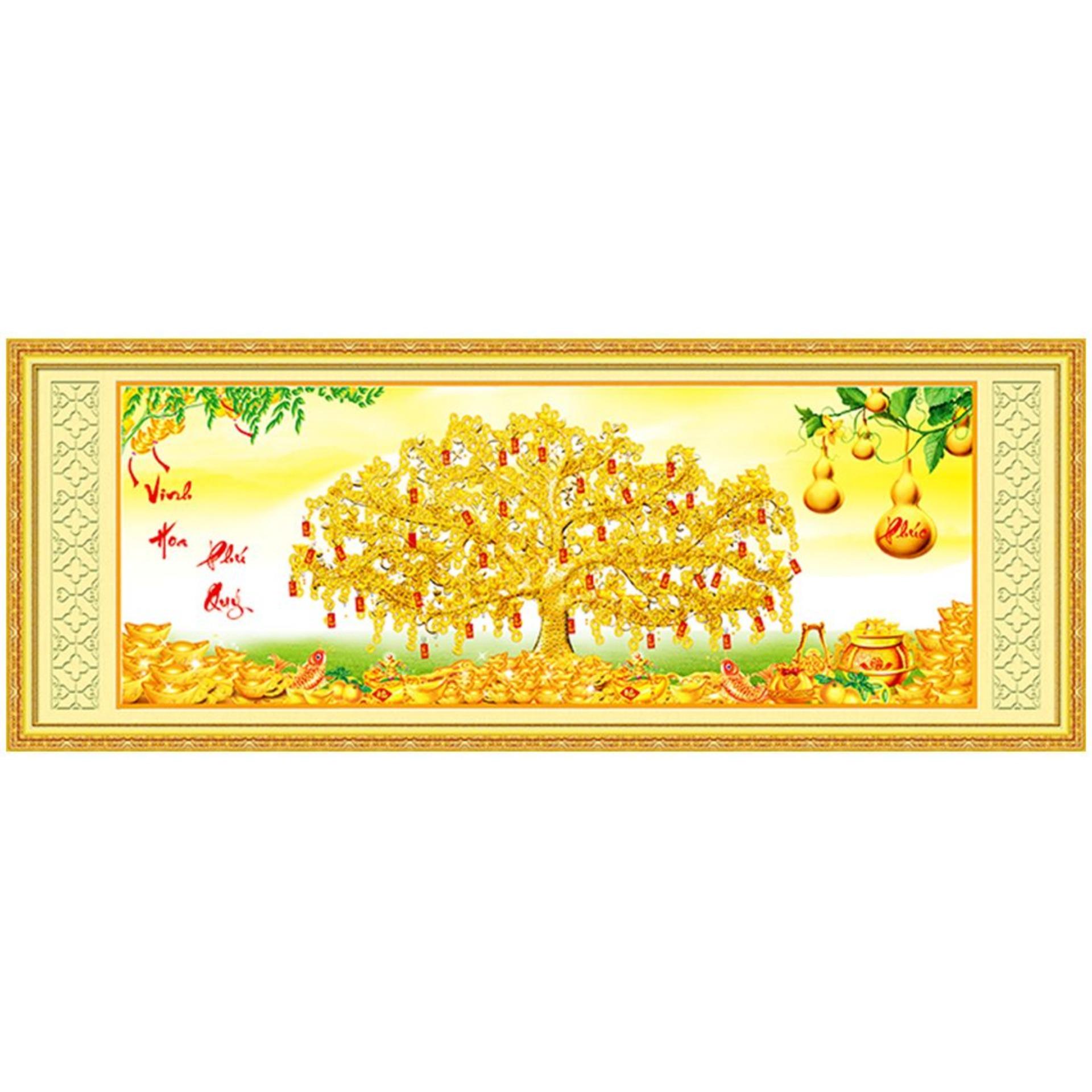 Tranh đính đá cây tiền YN5193-Bảo Ngọc