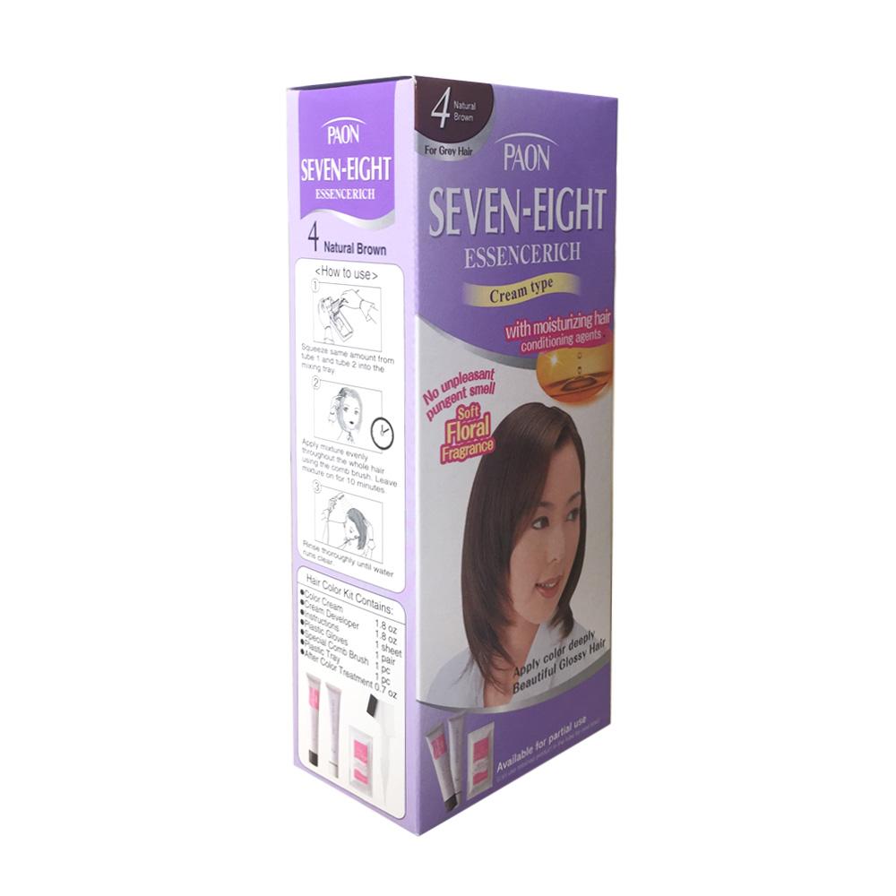 Nhuộm phủ bạc dưỡng chất Seven Eight số 4 (Nâu tự nhiên) Nhật Bản (50g + 50g)