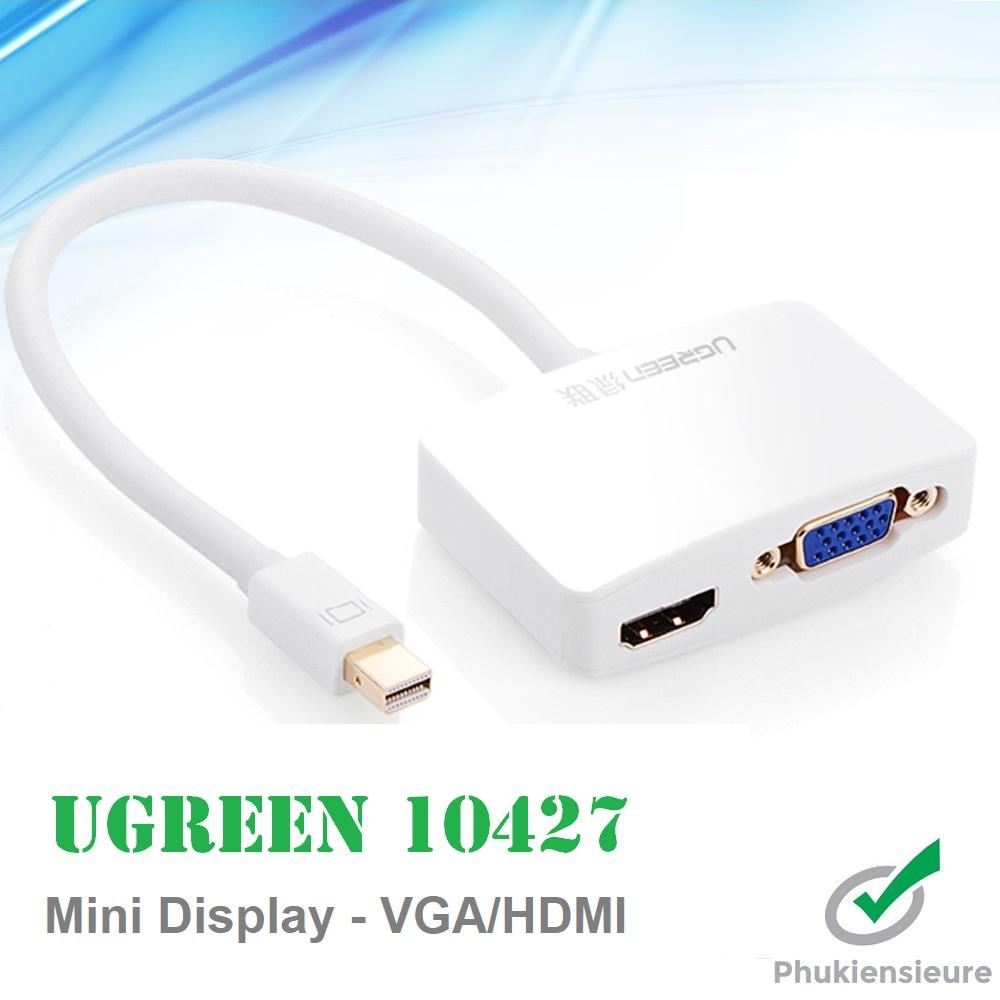 Bộ chuyển Mini Displayport to VGA/HDMI Adapter Ugreen (Trắng)