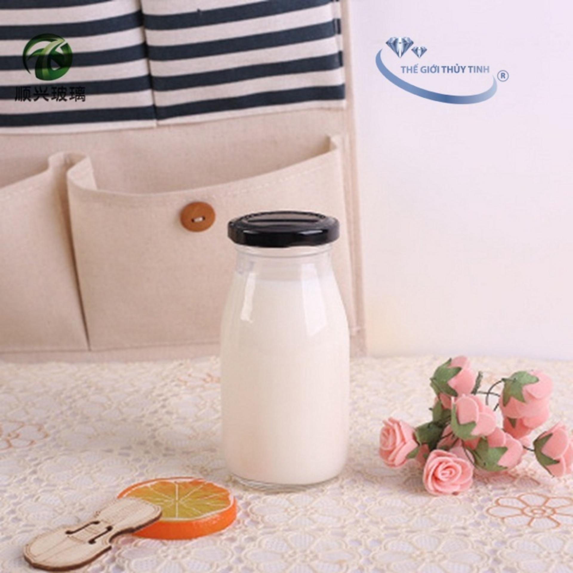 CHAI THỦY TINH ĐỰNG SỮA NẮP THIẾC 500ML