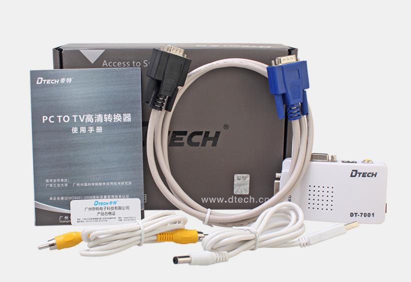 Bộ chuyển đổi VGA sang Svideo và AV Dtech DT-7001