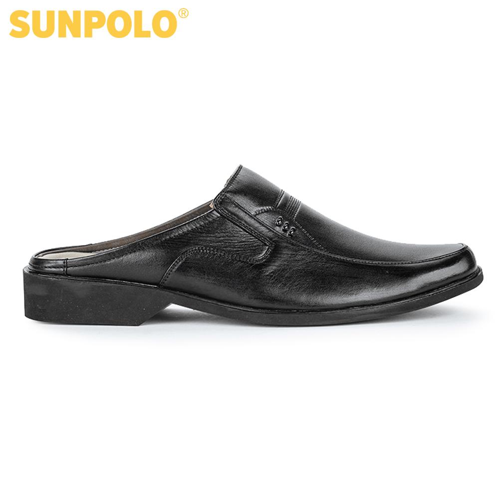Dép Sapo Nam Da Bò SUNPOLO SPO001 (Đen, Nâu)