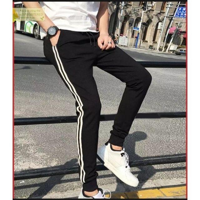 Quần jogger nam thun nỉ viền 2 sọc
