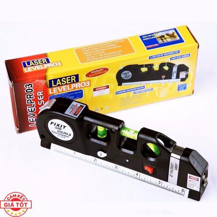 Thước laser đo thẳng, ngang, góc kiêm thước dây 2.5m