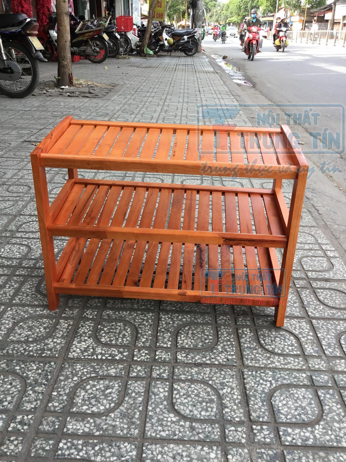 [HCM]KỆ DÉP GỖ 3 TẦNG 60 VÀNG