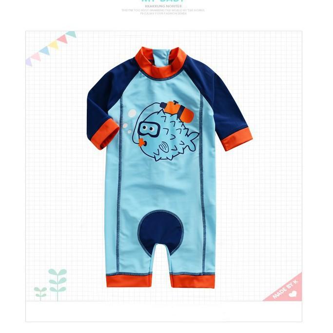 [HCM]ĐỒ BƠI BÉ TRAI LIỀN THÂN ĐÁNG YÊU KÈM NÓN