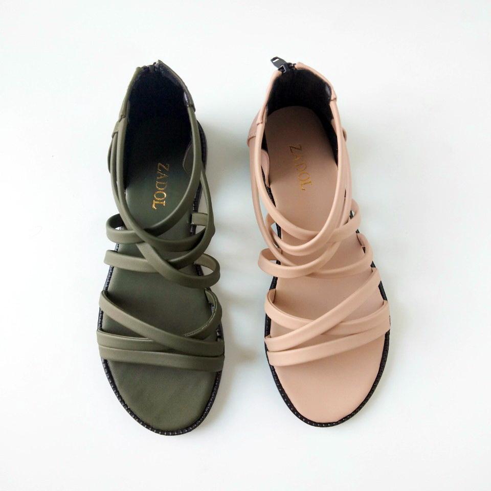 Sandal dây có khóa kéo (hình thật)