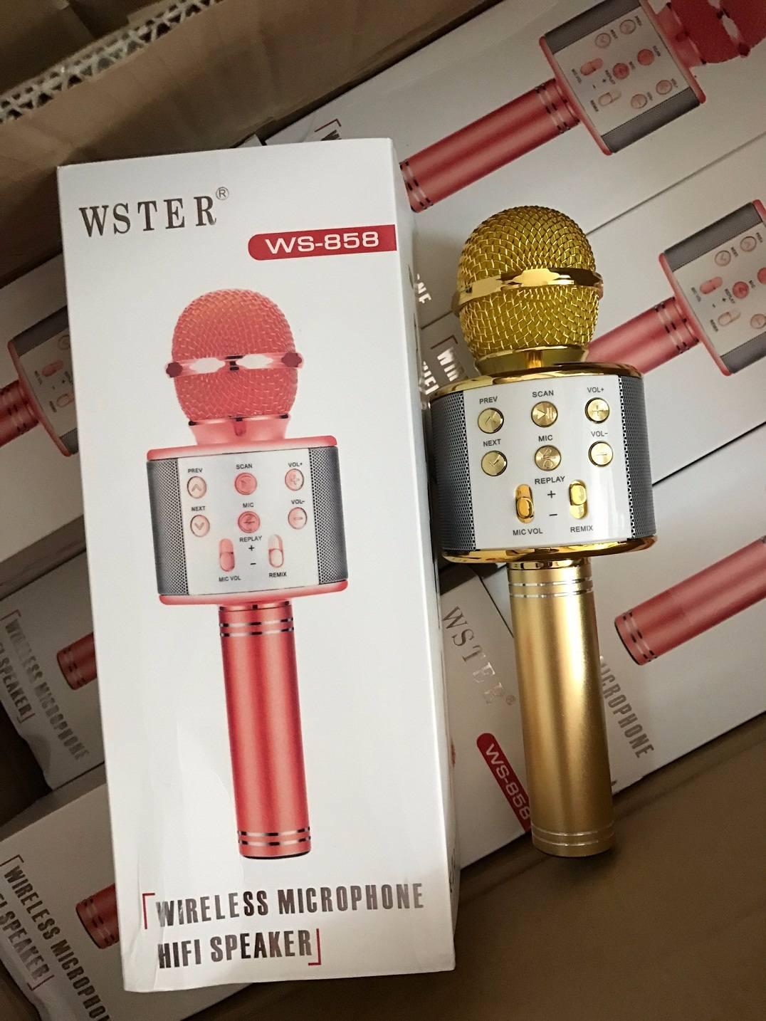 Micro karaoke kèm loa bluetooth wster ws-858