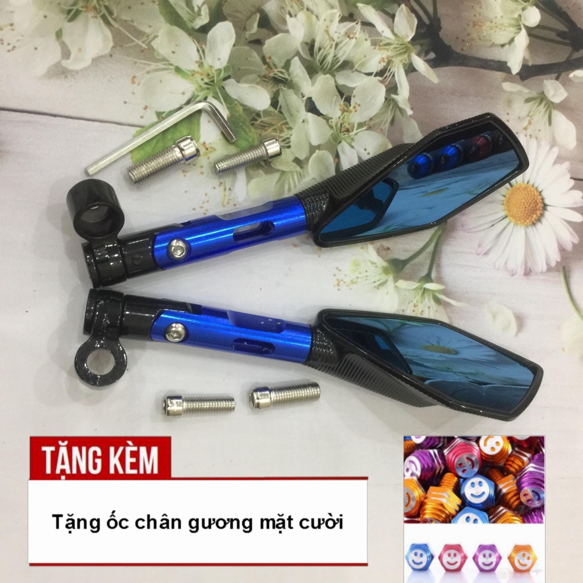 [ĐÃ BỎ SHIP LẠI CÒN TẶNG ỐC CHÂN GƯƠNG] Trọn bộ gương 5 cạnh RIZOMA độ xe máy siêu chất FS66-3 (màu xanh)