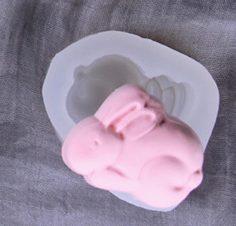 Khuôn silicon 3D làm bánh trung thu, bánh in, rau câu hình thỏ ngọc