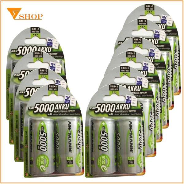 Combo 10 vỉ pin sạc đại D Ansmmann 5000mAh (1 vỉ 2 viên)