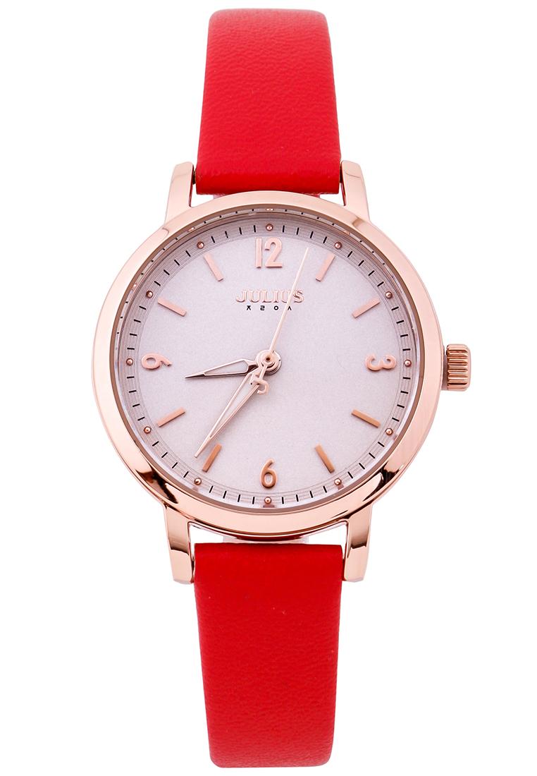 Đồng Hồ Nữ Julius Hàn Quốc Dây Da JA-1070C (Đỏ)