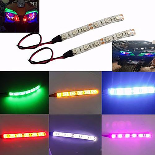 Cặp led dây 6 nhân độ đèn dermi xe máy màu đỏ