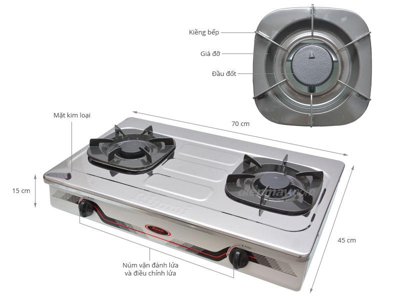 Bếp gas đôi Rinnai RV-370(SM)N (Bạc)