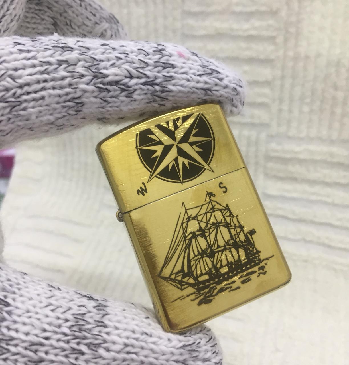 [HCM]Bật Lửa Zippo USA Thuận Buồm Xuôi Gió - Ruột Trắng