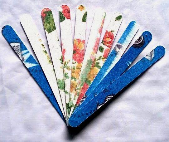 Combo 10 dũa móng tay chuyên dụng làm nail thiết kế đơn giản 2 mặt và nhiều màu sắc hợp thời trang