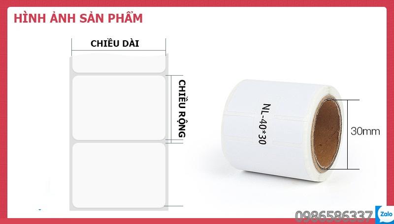 Cuộn tem mã vạch mini dành cho các máy in mã vạch cỡ nhỏ máy in nhiệt di động dùng pin nhãn decal cho máy in Nyear size 30x20 40x20 40x30 50x50mm