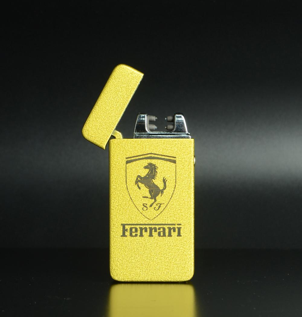 Hột quẹt bật lửa 2 tia plasma in logo hãng xe FERRARI