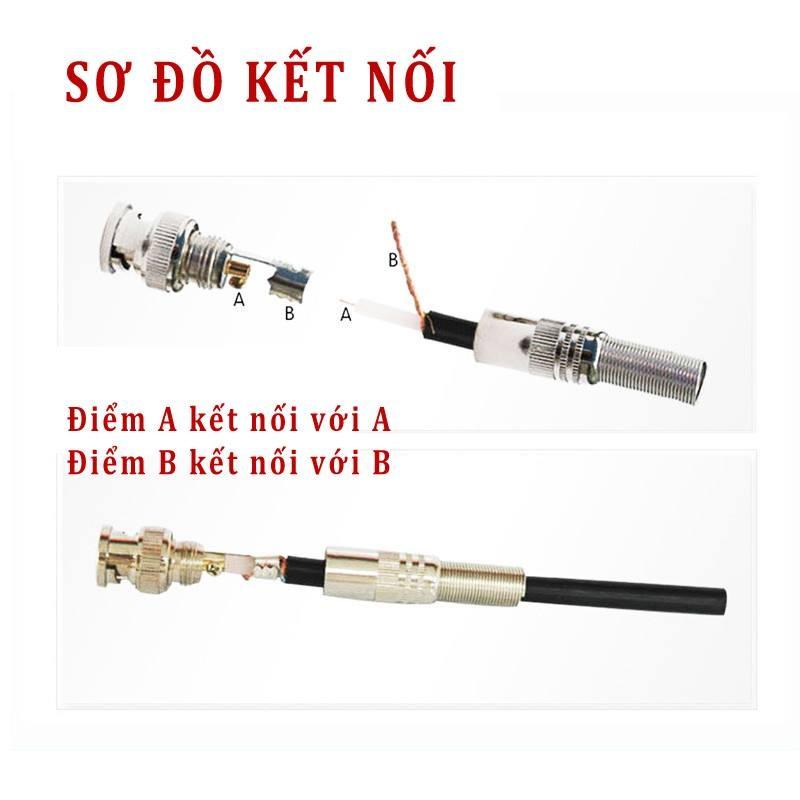 Giắc BNC lõi đồng (Đuôi lò xo) 10 chiếc