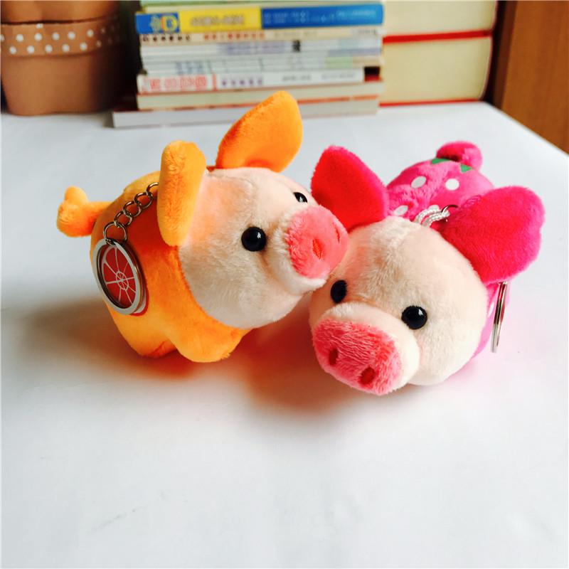 [HCM SHIP NHANH]Móc khóa gấu bông heo trái cây (ngang 10.5 cm, màu hồng)
