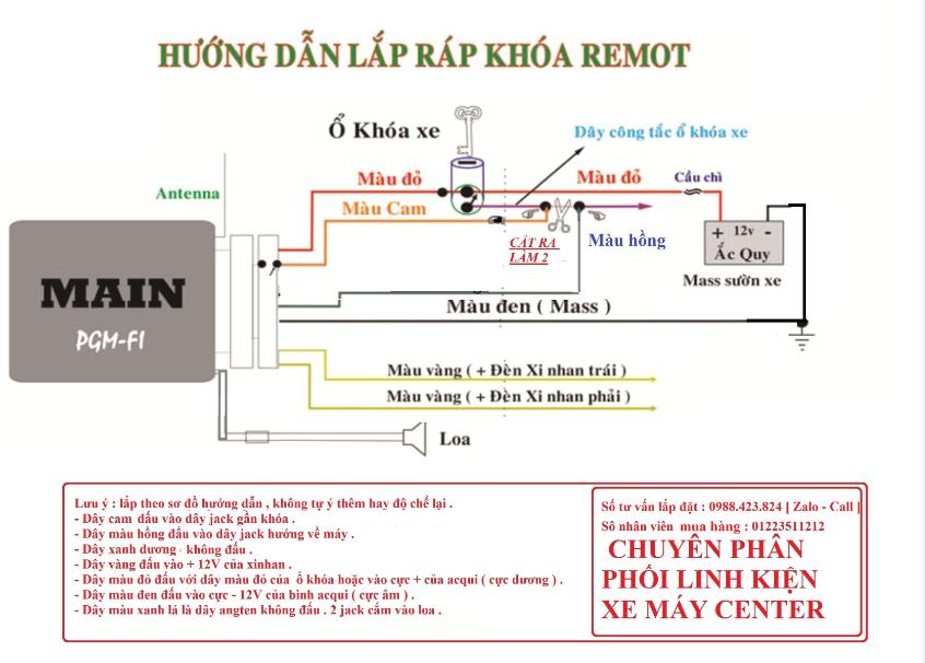 Chống trộm xe máy 2 remote Audi Yamaha V3