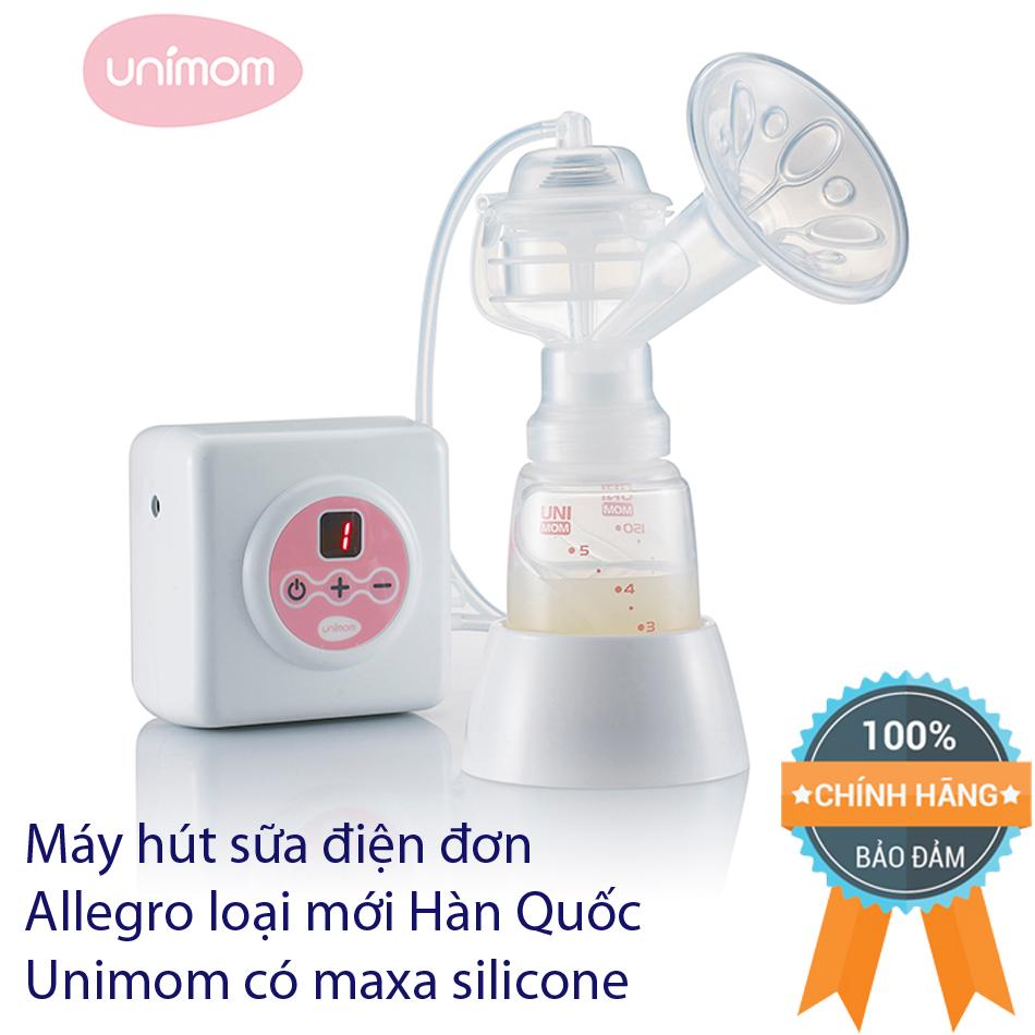 Máy hút Sữa điện đơn Allegro Unimom Hàn Quốc có 7 mức độ hút Sữa nhẹ nhàng, êm ái nhờ có phễu mát xa silicon - UM880106