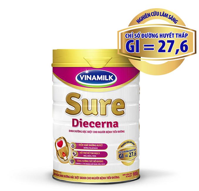 Sữa bột Vinamilk Sure Diecerna 900g dành cho người tiếu đường (hộp thiếc)