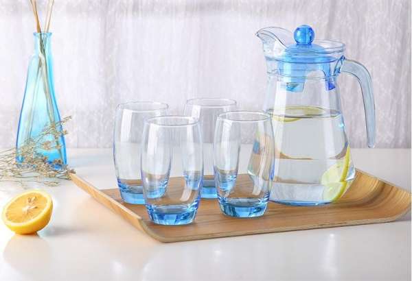 Bộ 7 món bình và cốc uông nước thủy tinh cao cấp GA1.3