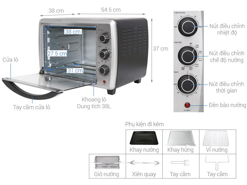 Lò nướng để bàn Electrolux EOT38MXC