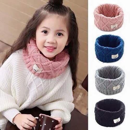 Sét mũ nồi len quả bông khăn ống cho bé