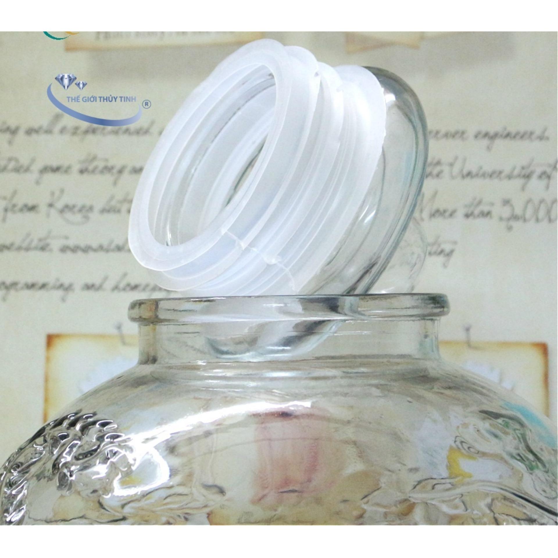 Bình Ngâm Sâm Thủy Tinh Long Phụng 8 Lít Không Van