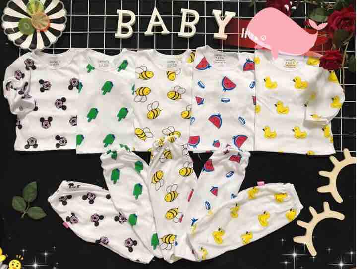 Sét 5 bộ quần áo dài tay cotton cho bé( KÈM QUÀ TẶNG )